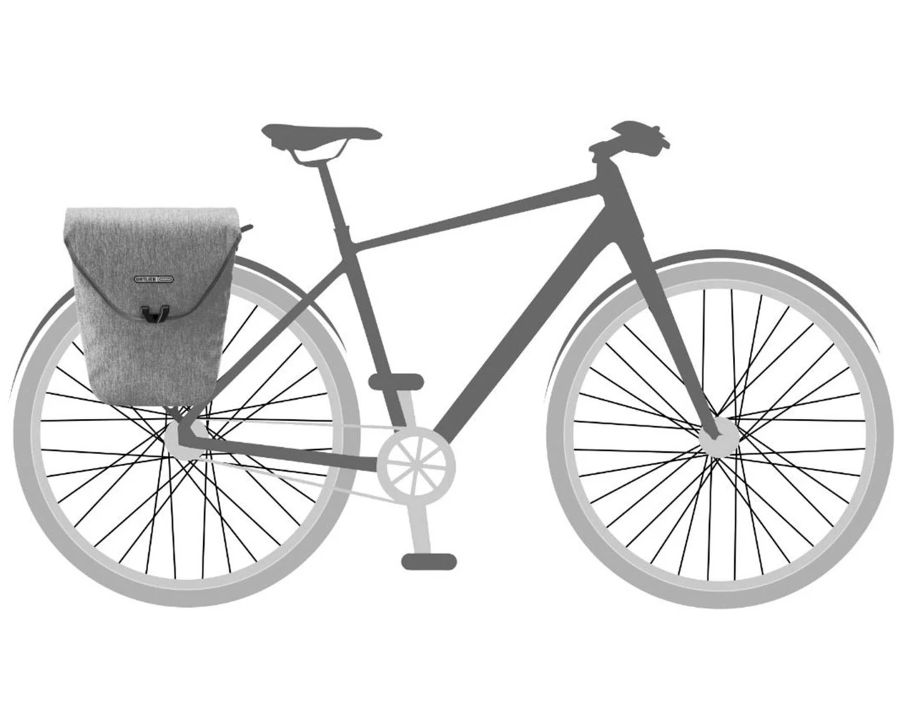 Ortlieb Velo-Shopper QL2.1 - 18 Liter Wasserdichte Fahrradtasche (Einzeltasche) PVC-frei | Cement – Bild 7